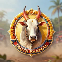 logo for a south indian bull festival, digital art, highly detailed, octane render