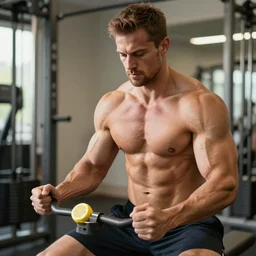 lemon with muscular body working out by greg rutkowski