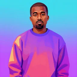 vector art of kanye west in a vaporwave aesthetic, 8 k, 4 k, vibrantly colored, realistic proportions, trending on artstation