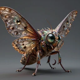 a one big eye with 4 wings moth creature monster by neville page, ken barthelmey, carlos huante and doug chiang, sharp focus, trending on artstation, hyper realism, octane render, 8 k, hyper detailed, ultra detailed, highly detailed, zbrush, concept art, creature design