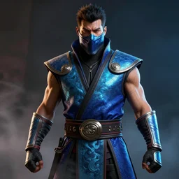 a highly detailed portrait of sub zero mortal kombat, photorealistic, medium shot, cinematic lighting, high detail, vivid colors, unreal engine, octane render, art by wlop artstation, character art by bungie studios, fog volumes, vivid color glow, post processing, cgsociety, award winning, masterpiece