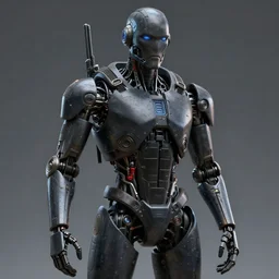 an hyper realistic soldier robot dark character 3 d face model sci fi art, moebius, blade runner, photorealistic render