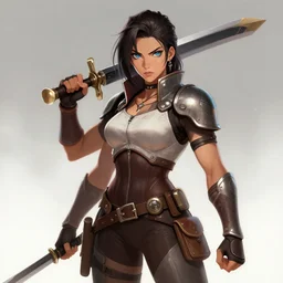 a strong female warrior Stanley Artgerm Lau, WLOP, Rossdraws  digital art, artstation