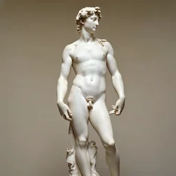 a realistic renaissance sculpture of a margot robbie goddess by michelangelo, standing in times square, 3 d render, hyper detailed, sharp focus, 8 k resolution