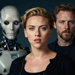 headshot of scarlett johansson as the robot in ex machina by william bouguereau and louis rhead