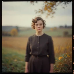 kodak portra 4 0 0, wetplate, muted colours, 1 9 3 0 s style, motion blur, portrait of a tuscan countryside in autumn by britt marling