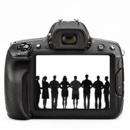 a wide dslr photograph showing a silhouette of people holding each other's hands at the beach as the sun sets, inspirational photography, detailed, 8 k