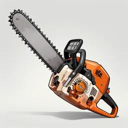 comic book cover for a studio with a chainsaw, digital painting,