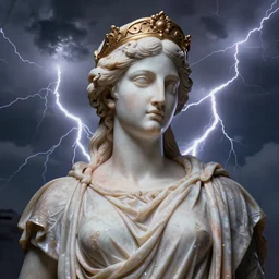 portrait of minerva, lightning background, stormy, digital art by karol bak, portrait by android jones and atey ghailan