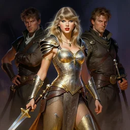 taylor swift as a warrior maiden by frank frazetta and wlop and glen rutkowski