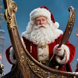 the bow of santa claus, cinematic still, hbo, 4 k, fantasy concept art, kieran belshaw