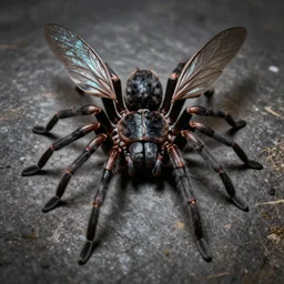 a scary spider with wings