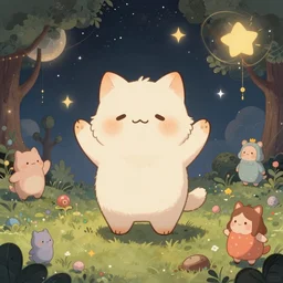 a cute furry chibi feels formless bliss in the celestial equilibrium. a surrealist interior mental landscape by hieronymus bosch, cyril rolando, esher and natalie shau, whimsical, profound, impossible. trending on devaintart.