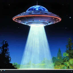 UFO Alien Abduction on the Windows XP Default Wallpaper