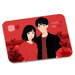 gift card illustration for the love of my life, clean cel shaded vector art. shutterstock. behance hd by lois van baarle, artgerm, helen huang, by makoto shinkai and ilya kuvshinov, rossdraws, illustration, art by ilya kuv, black and red