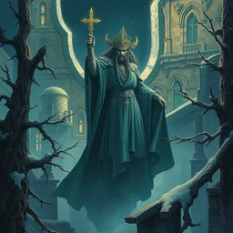 the god of night. highly detailed, digital painting, watercolor, soviet realism, engraving, artstation, concept art, smooth, sharp focus, vivid grunge, manga, illustration, unreal engine 5, 8 k, art by bilibin and kilian eng and kuvshinov and malevich and mucha