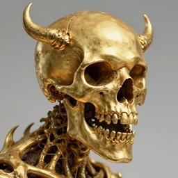 hyper realistic gold gutter skull monster, art by greg rutkowski, intricate, ultra detailed, photorealistic, vibrante colors, trending on artstation, octane render, 4 k, 8 k