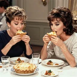 candid photo of Sophia Loren and Gina Lollobrigida in a pie eating contest, photo by Herman Leonard