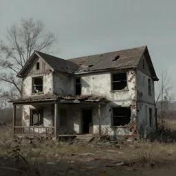 matte painting of abandoned house by eddie mendoza