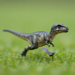 award winning far photo by saul leiter of a tiny gray dinosaur running on grass, motion blur, tiny gaussian blur, insanely detailed, insanely intricate, depth of field, low contrast, summer, wide aperture, action photography
