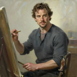 herry cavill, attractive male, painting by edwin longsden long