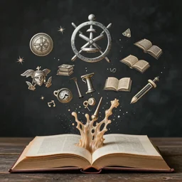 all kinds of forbidden knowledge pouring out of a book
