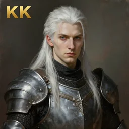 character design, portrait of a attractive male with pale skin, long white hair and proeminent cheekbones, medieval, dark armor, painting by wlop, nixeu and greg rutkowski, beautiful, cgsociety, semirealism, artstation, octane render, sharpness, 8 k, golden ratio