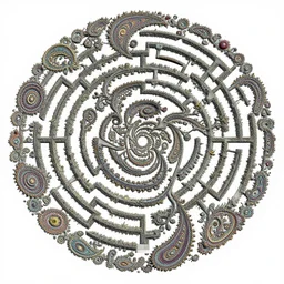 3d multicolor fractal swirling maze paisley lichen patterns