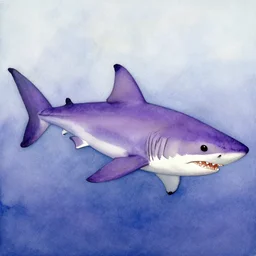 watercolor of a purple shark by charles e. burchfield