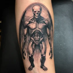 biomechanical tattoo, in the style of h. r. giger