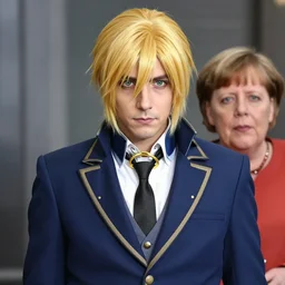 an like alucard from hellsing looking angela merkel