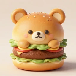 a hamburger shaped like a bear.