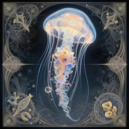 beautiful spaghetti jellyfish warrior, ethereal art deco, fantasy, intricate art deco pasta designs, elegant, highly detailed fractals, sharp focus, art by artgerm and beeple and greg rutkowski and wlop