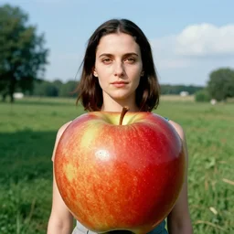 a portrait of a 🍎 in a scenic environment by by marina abramovic