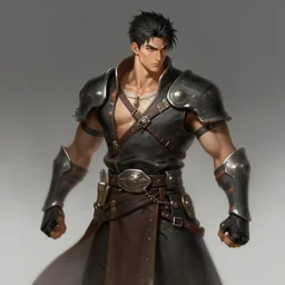 detailed concept art of a male fighter character by yongming yang artstation,