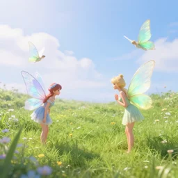 photo of fairies in a heavenly meadow