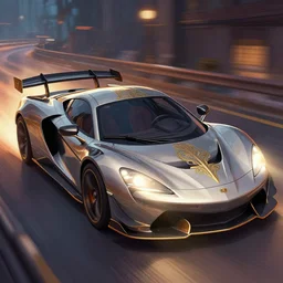 a sports car, night life, vector art, race, speed, lights, lens flare, deep focus, d & d, fantasy, intricate, elegant, highly detailed, digital painting, artstation, concept art, matte, sharp focus, illustration, hearthstone, art by artgerm and greg rutkowski and alphonse mucha