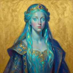 portrait, bioluminescent druid, elegant baroque, asymmetrical art, hyperrealism, colorful, vivid, imposing, epic, oil painting, gold leaf texture, artstation, concept art, by peter mohrbacher and wlop and rhads and artgerm and magali villeneuve and alphonse mucha