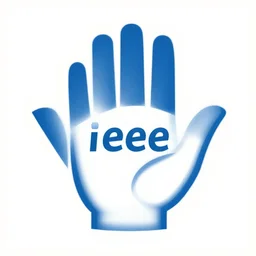 blue logo of the right hand rule with the letters i e e e in the center