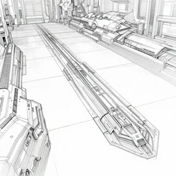 cyberpunk mech spaceship flooring, one point perspective, high details, line art, by vincent di fate and joe fenton, inking, screen print, masterpiece, trending on artstation, sharp,, hyper - detailed, hd, 4 k, 8 k