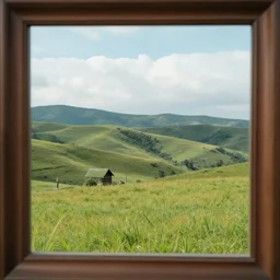 into a beautiful landscape contained in a mirror