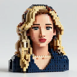 jennifer lawrence as pixel art made out of lego, super detailed, intricate detail, 8 k