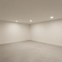 basement of a furnished 1970s house