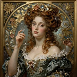 a dramatic beautiful breathtaking artwork Neo Rococo highly detailed matte sharp focus Artgerm and Greg Rutkowski and Alphonse Mucha