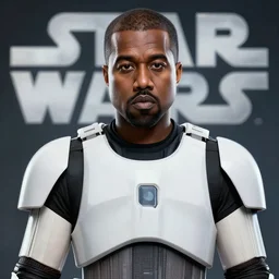 A photo of Kanye West in a Star Wars movie, 8K concept art, realistic faces, detailed, rendered in Cinema4D