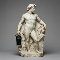Orpheus with his Sony Walkman, sculpture fragment, postarchaic