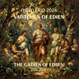the garden of eden, warm lighting, oil painting, by by raphael