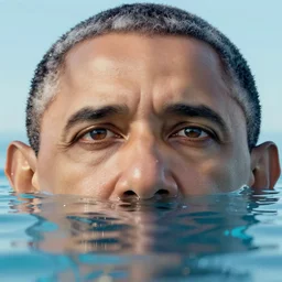 obama's eyes reflecting water, 3 d render, featured, refraction, reflection