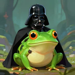 darthvader as a frog, artstation
