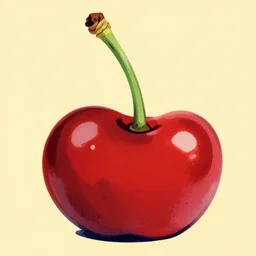 a perfect red cherry fruit by jim mahfood, 7 0 s style popart, trending on artstation